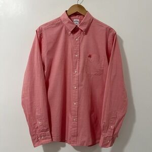 Brooks Brothers 1818 Mens Medium Salmon Pink Button Down Shirt Long Sleeve